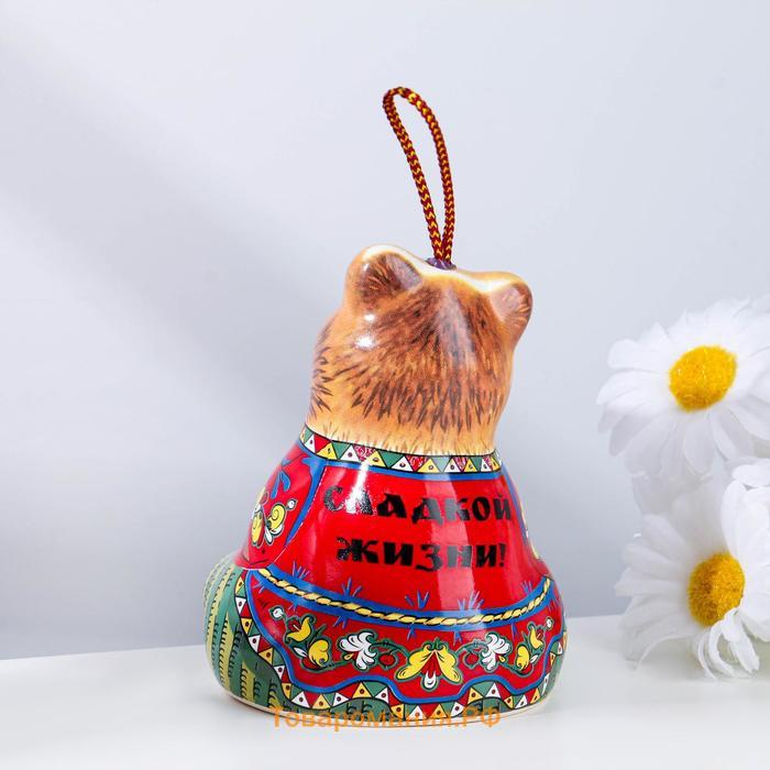 Сувенир "Медведь с медом", 9 см, керамика