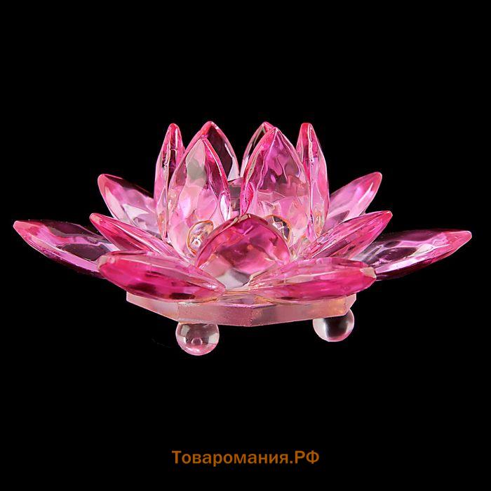 Сувенир стекло "Лотос радуга турмалин" d-8,5 см