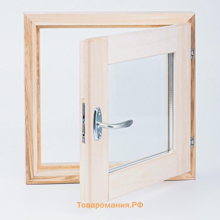 Окно для бани с однокамерным стеклопакетом 36х36 см