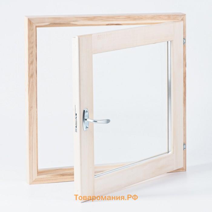 Окно для бани с однокамерным стеклопакетом 50х50 см