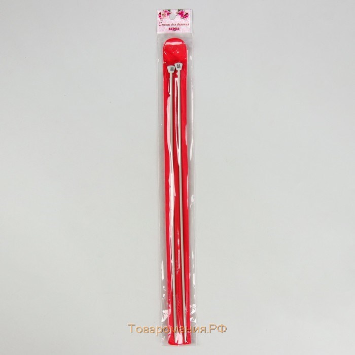 Спицы для вязания, прямые, с тефлоновым покрытием, d = 3 мм, 35 см, 2 шт