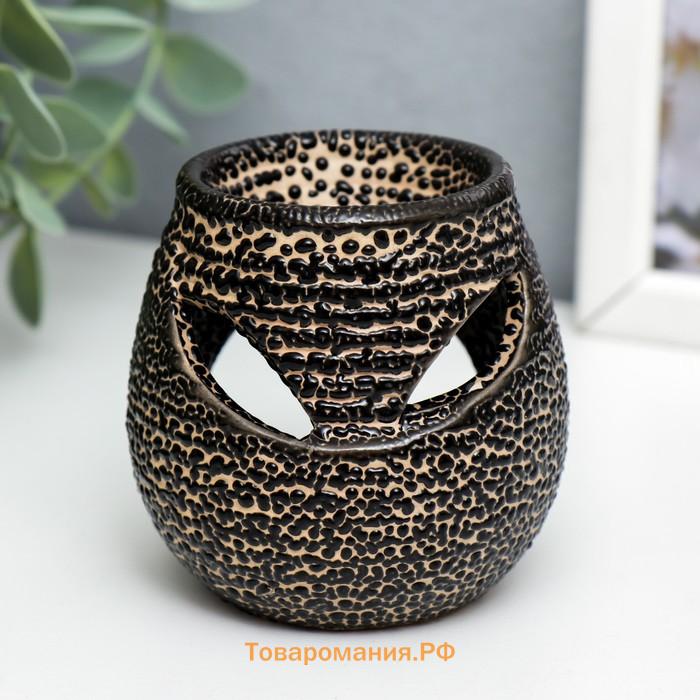 Аромалампа для эфирных масел «Ребристый шар», керамика, 7×7×7.5 см, МИКС