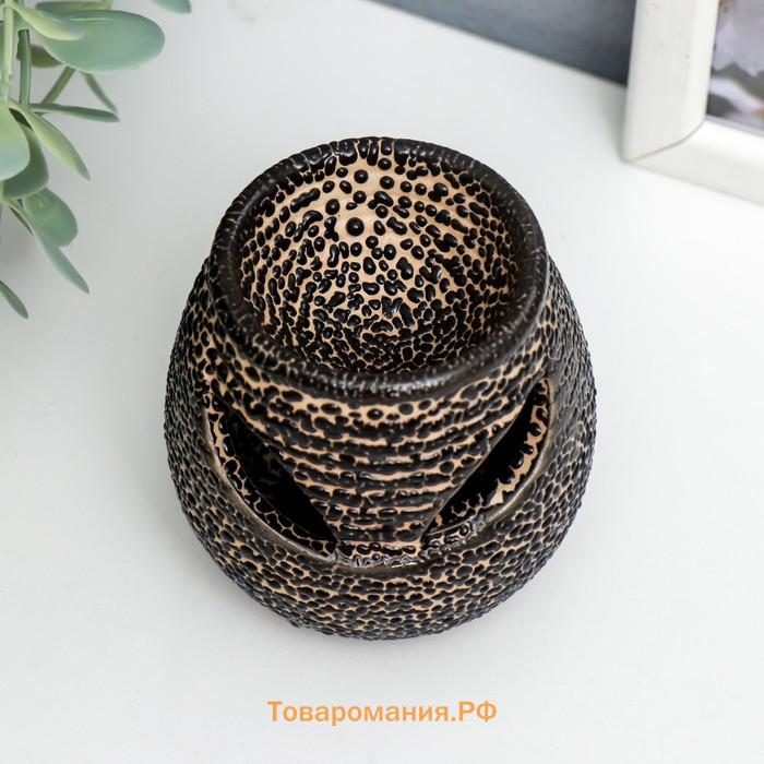 Аромалампа для эфирных масел «Ребристый шар», керамика, 7×7×7.5 см, МИКС