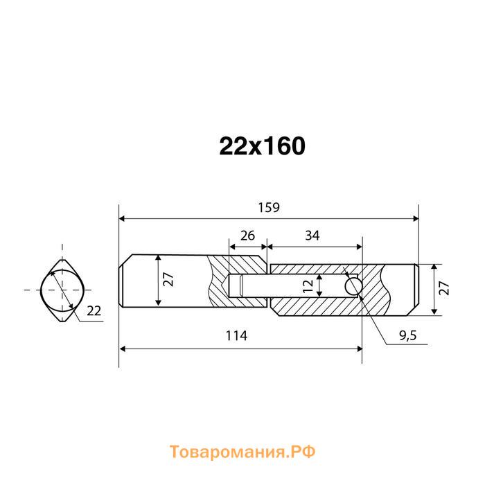 Петля-шарнир "БУЛАТ" 22х160 капл. с запрес. шариком, под сварку