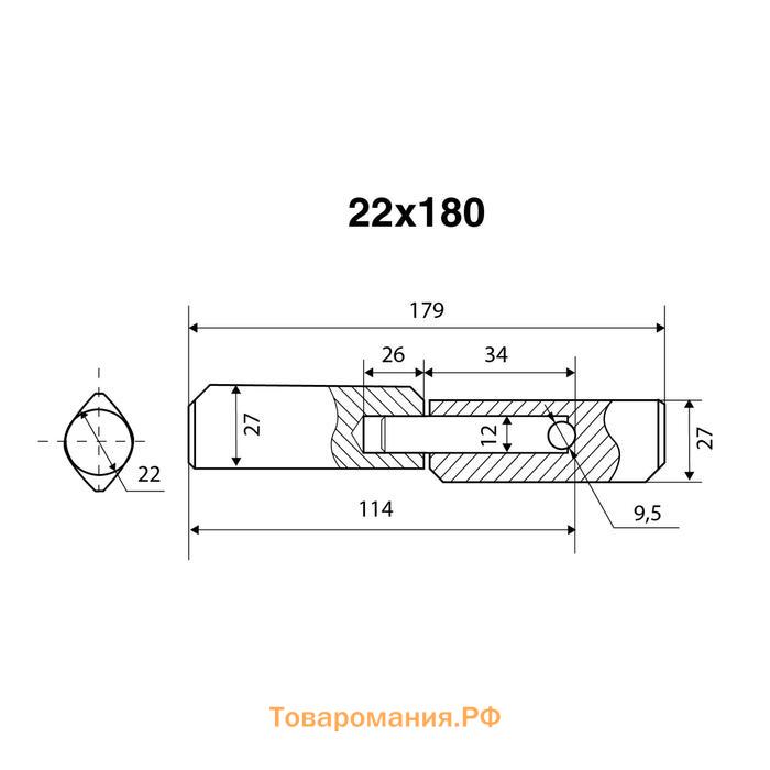 Петля-шарнир "БУЛАТ" 22х180 капл. с запрес. Шариком, под сварку (18)