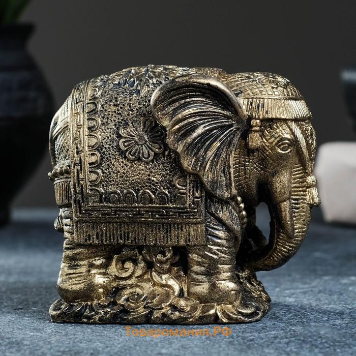Фигура "Индийский слон" старое золото, 12х7х6см