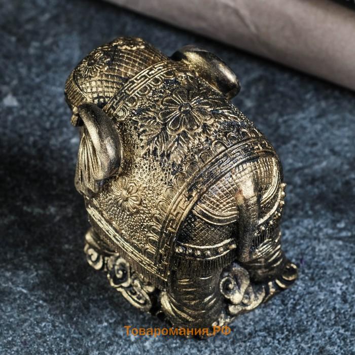 Фигура "Индийский слон" старое золото, 12х7х6см