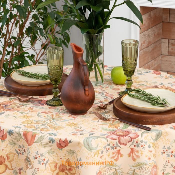 Скатерть  Floral pattern d=148 см с ГМВО, 100% хлопок, саржа 190 гр/м2