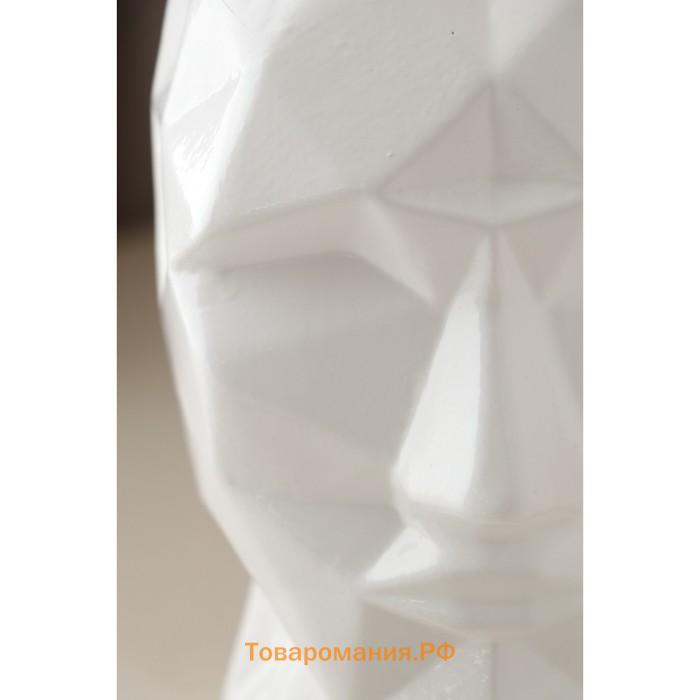Ваза керамическая "Кай", настольная, белая, 19 см