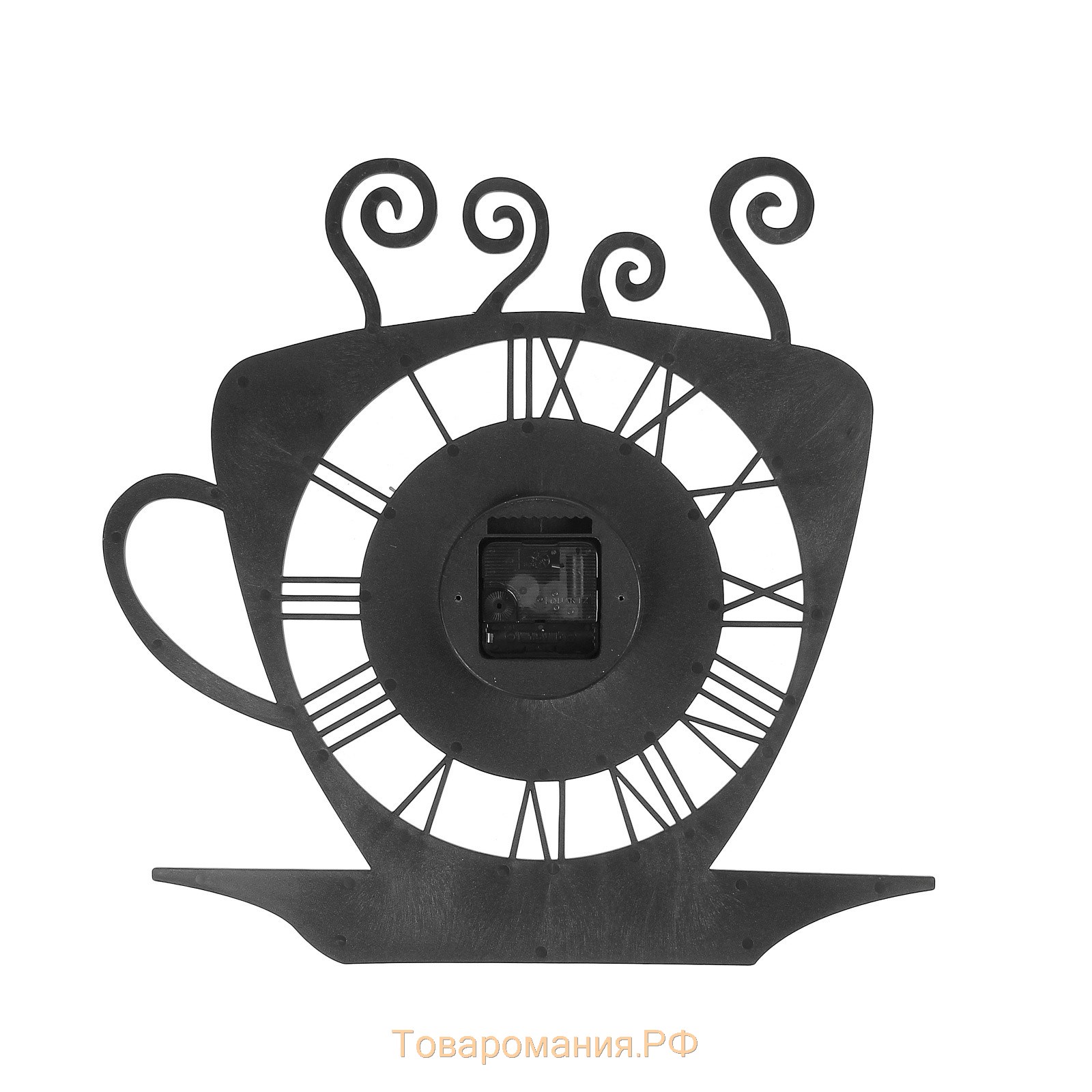 Часы настенные, серия: Кухня, "Кофейная чашка", 31 х 33 см, черные
