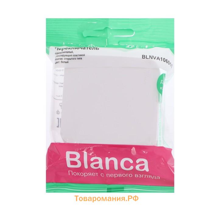 Переключатель проходной SE Blanca, 10 А, 1 клавиша, IP20, накладной, белый, BLNVA106011