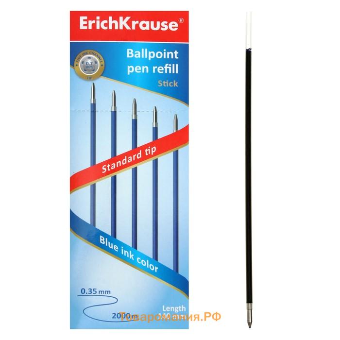 Стержень шариковый 0,7 мм, ErichKrause, для ручек R-301 Stick, 140 мм, чернила синие, в инд.пакетах