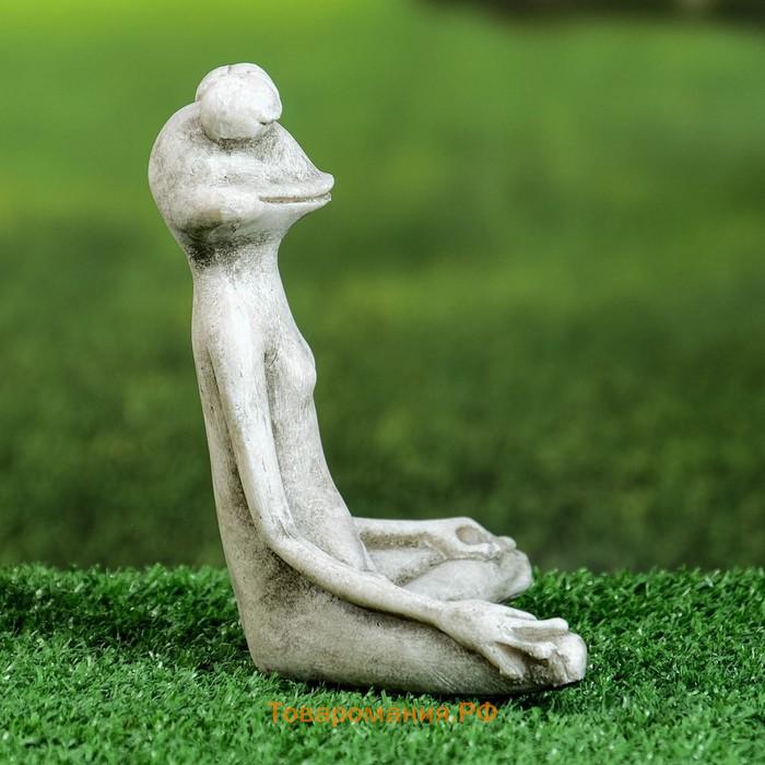 Фигура "Лягушка йог в позе лотоса" 16х16х6см, серый камень