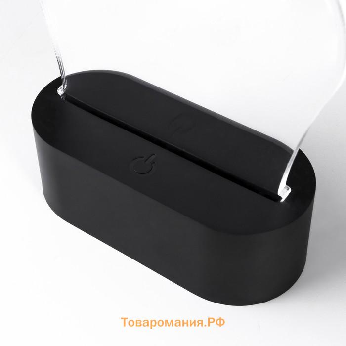 Светильник сенсорный "Мишка с сердцем" LED USB (90см) от батареек 3xАА черный 13,5х5,5х21 см RISALUX