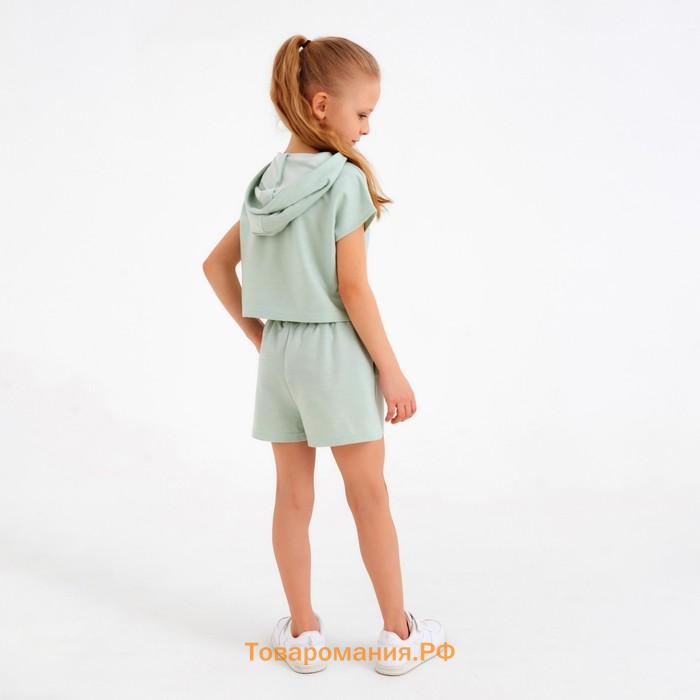 Комплект для девочки (топ, шорты) MINAKU: Casual Collection цвет оливковый, рост 116