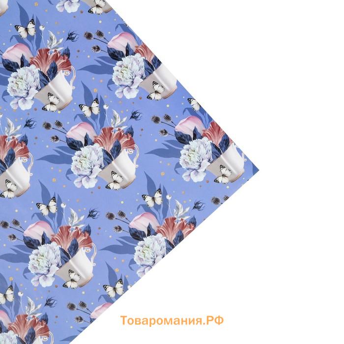 Бумага упаковочная глянцевая «Цветочная», 50 × 70 см