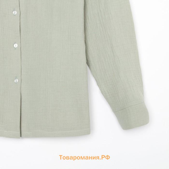 Пижама женская (рубашка и брюки) KAFTAN "Basic" размер 52-54, цвет зелёный