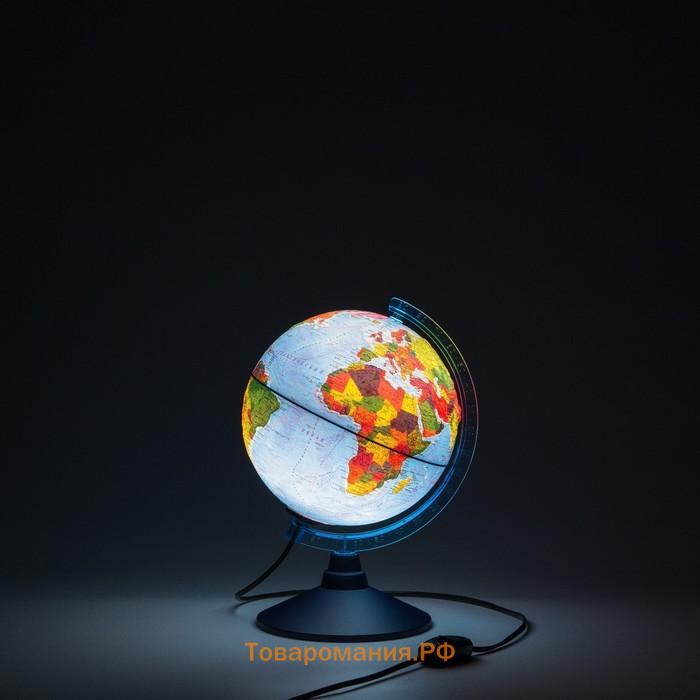 Глобус физико-политический "Глобен", интерактивный, рельефный, диаметр 210 мм, с подсветкой, с очками