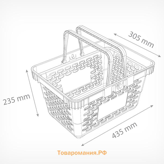 Корзина покупательская пластиковая 20 л, цвет чёрный