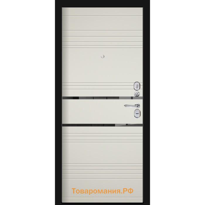 Входная дверь «Сохо», 970 × 2050 мм, левая, цвет софт капучино/ софт графит/ муар чёрный