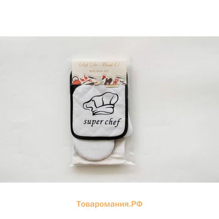 Набор кухонный Chef: прихватка, варежка, полотенце 38х63 см, цвет черный