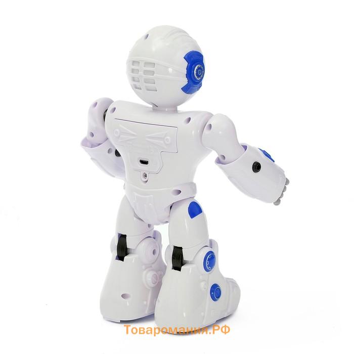 Робот радиоуправляемый «Зеро», световые и звуковые эффекты, работает от аккумулятора, цвет синий