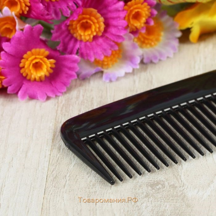 Расчёска комбинированная, 22 × 4,5 см, цвет чёрный
