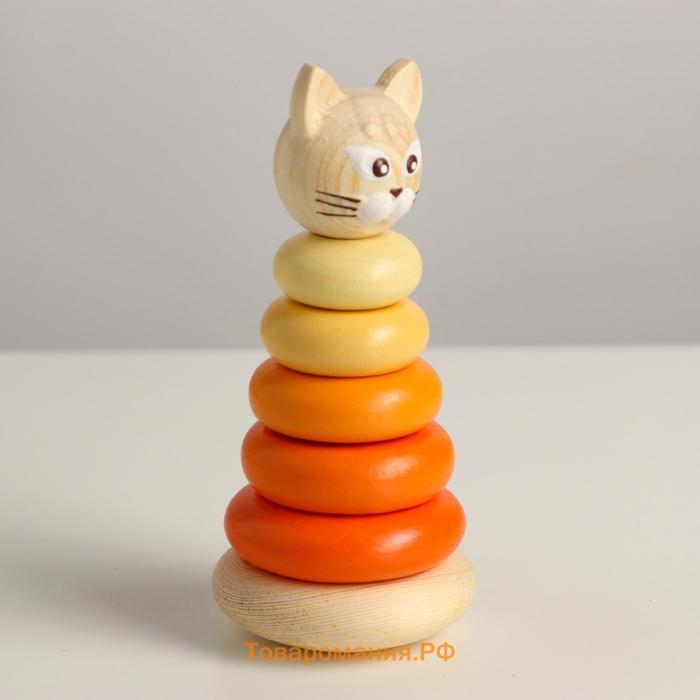 Пирамидки «Цветные» Котёнок, 7 элементов