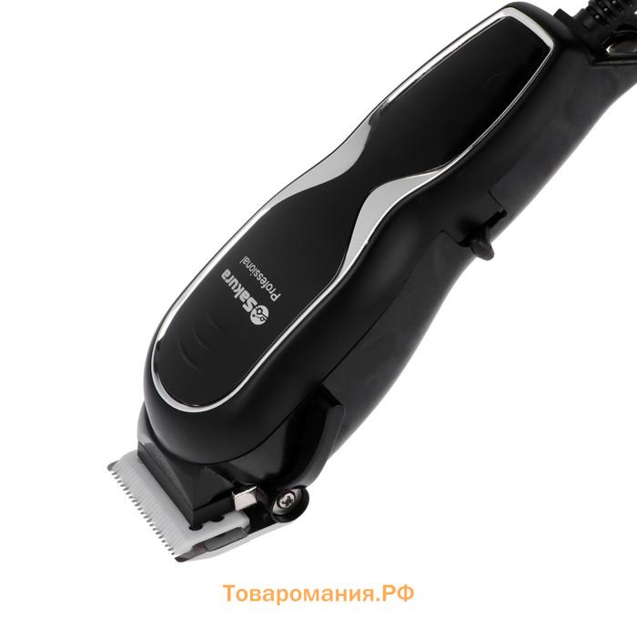 Машинка для стрижки Sakura SA-5113BK Professional, 10 Вт, 1-12 мм, 4 насадки 220 В, чёрная