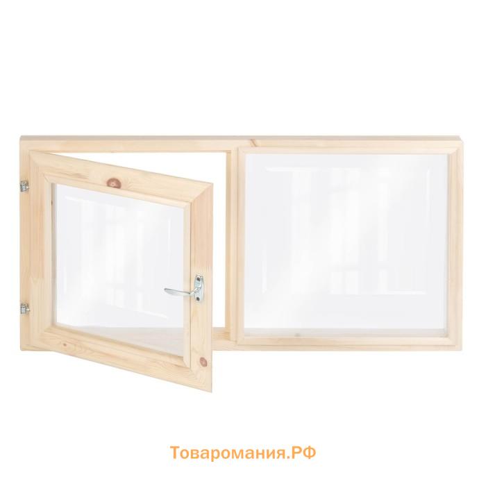 Окно двухстворчатое, 50×100см, двойное стекло ХВОЯ