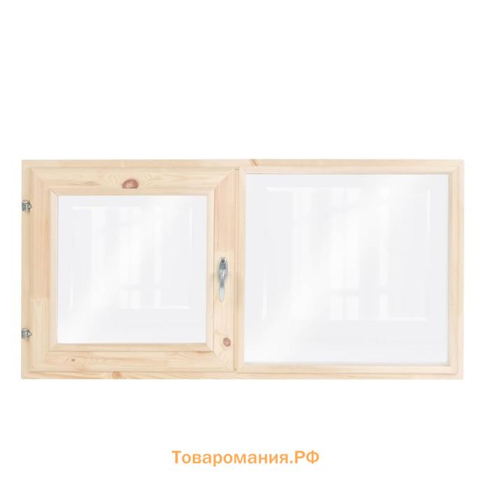 Окно двухстворчатое, 50×100см, двойное стекло ХВОЯ