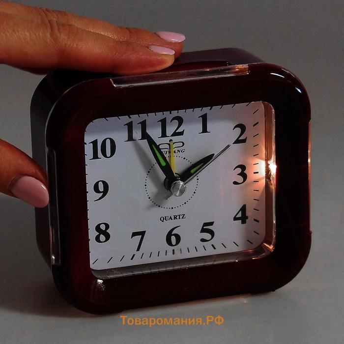 Часы - будильник настольные "Корень вяза", дискретный ход, d-8 см, 8.5 х 10 см, АА