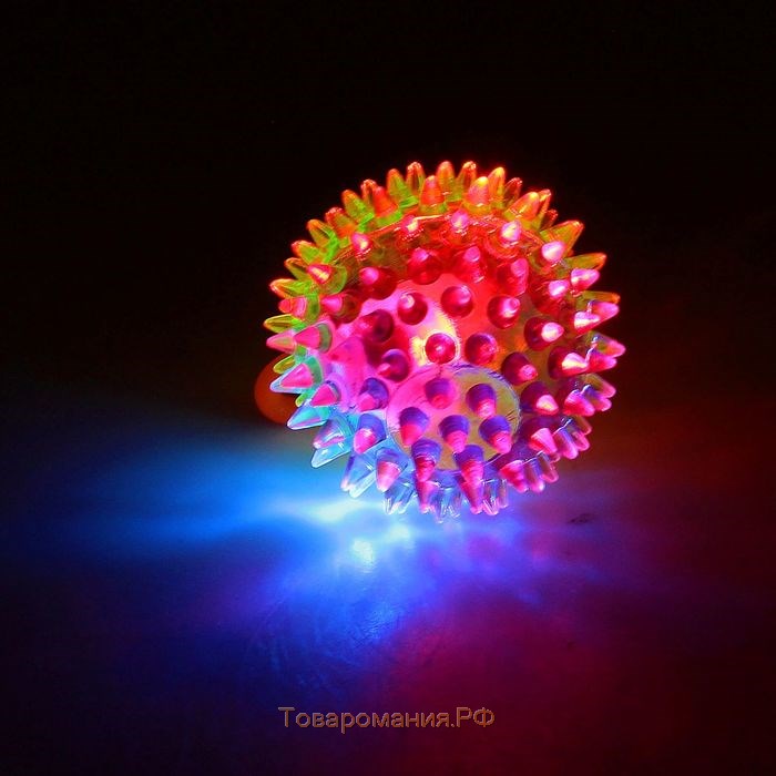 Мяч, световой, прозрачный, на резинке, 6,5 см, цвета МИКС