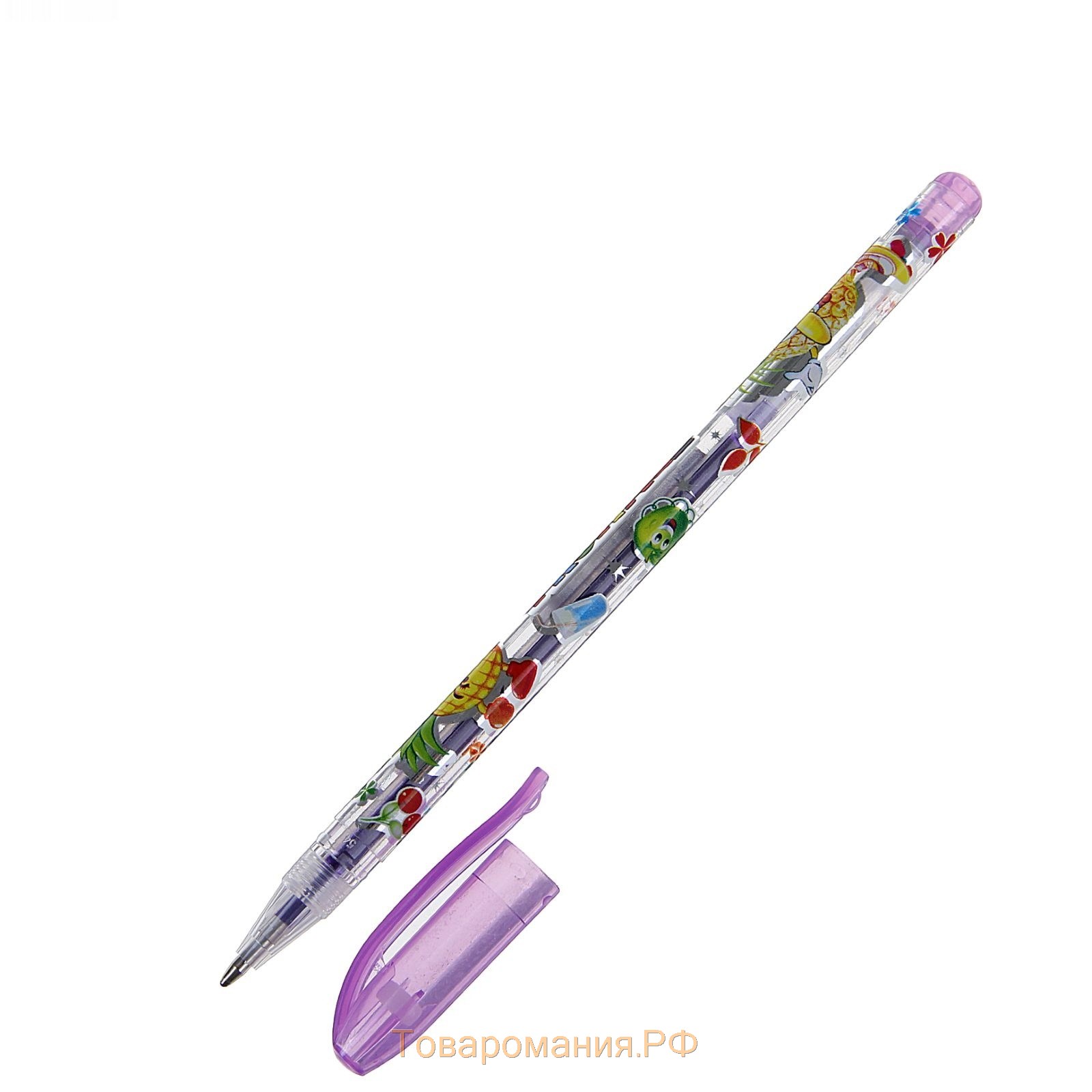 Набор гелевых ручек, 6 цветов, металлик, корпус с рисунком, в блистере на кнопке