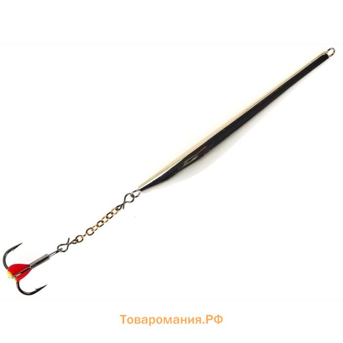 Блесна вертикальная зимняя Lucky John DOUBLE BLADE с цепочкой и тройником, 6.5 см SG блистер