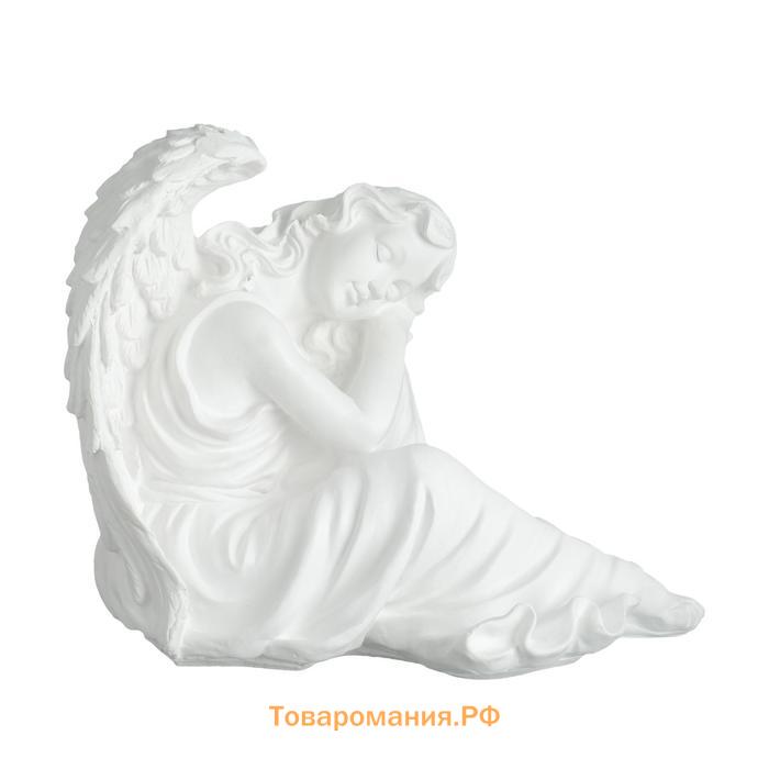 Фигура "Ангел девушка сидя" большая, белый 28х45х37см