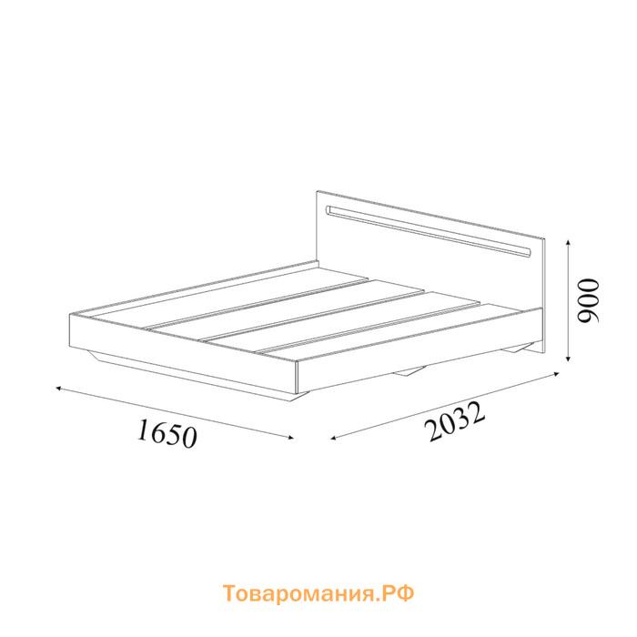 Кровать двуспальная "Хлоя",  с/м 1600х2000, 1642х2032х900, Белый глянец МДФ/ Белый ЛДСП