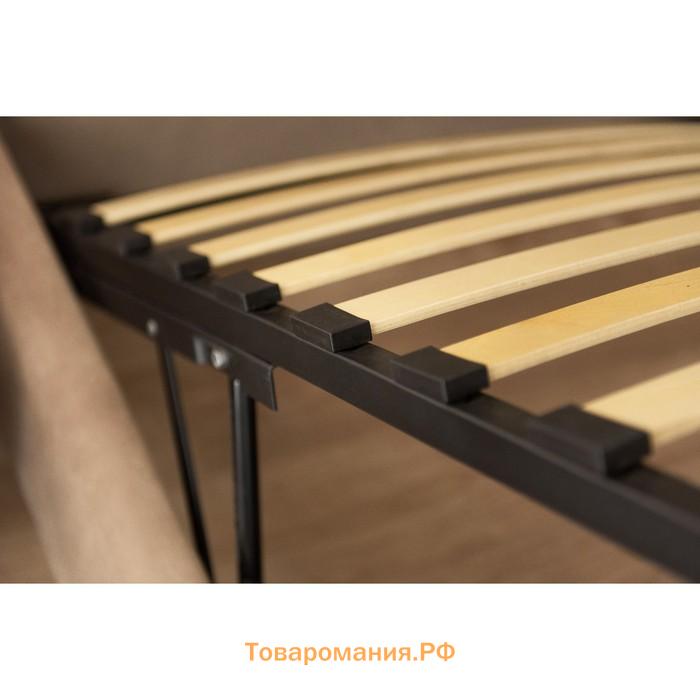 Кровать «Олимпия» с ПМ, 180×200 см, премиум велюр, цвет пески касабланки