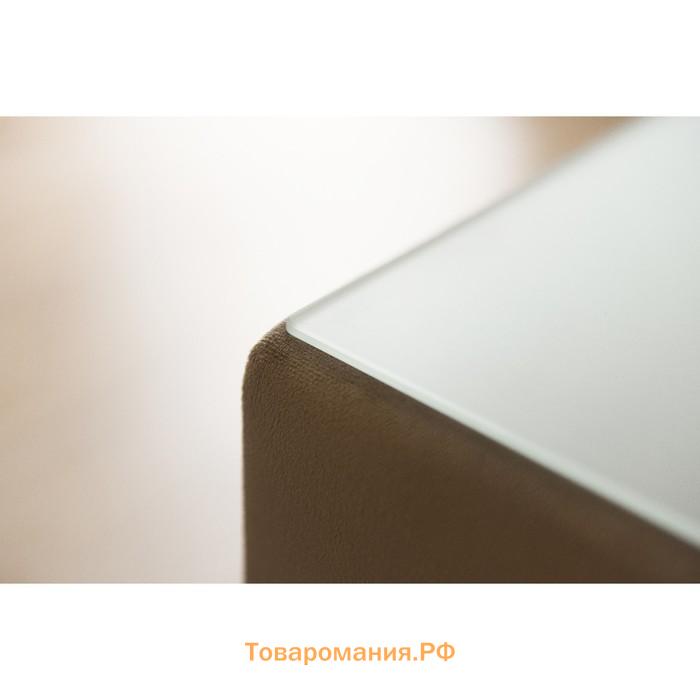 Комод «Олимпия», 805×530×880 мм, 3 ящика, стекло, премиум велюр, цвет пески касабланки