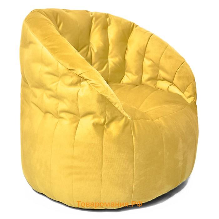 Кресло Челси, размер 85х85 см, ткань велюр, цвет жёлтый