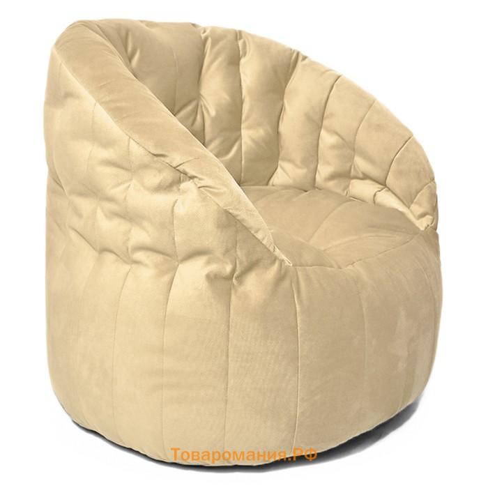 Кресло Челси, размер 85х85 см, ткань велюр, цвет молочный