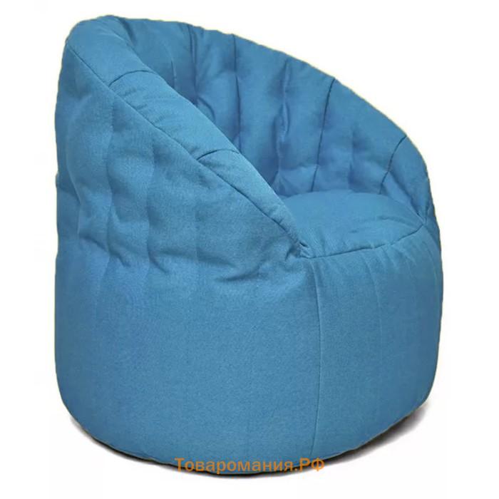 Кресло Челси, размер 85х85 см, ткань ткань рогожка, цвет голубой