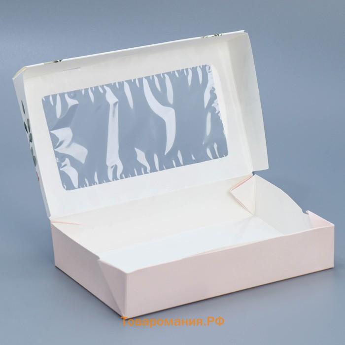 Кондитерская упаковка, коробка с ламинацией «С 8 марта», 20 х 12 х 4 см