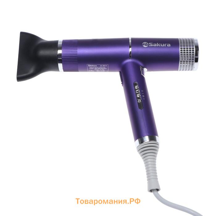 Фен Sakura SA-4051V, 1600 Вт, 3 скорости, 3 темп. режима, концентратор, фиолетовый