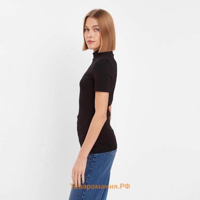 Футболка женская MINAKU SLIM FIT: цвет чёрный, р-р 46