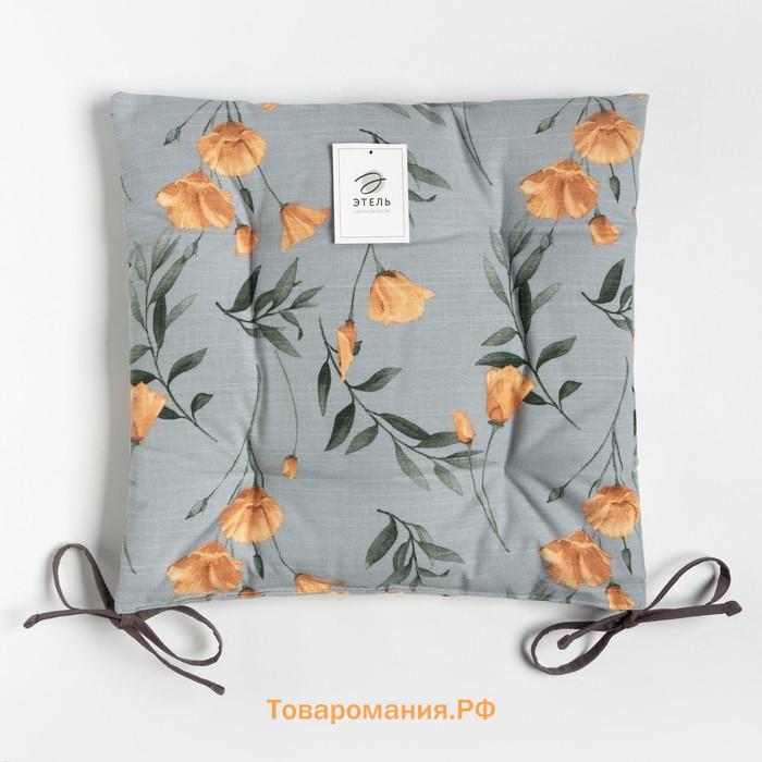 Подушка на стул  Yellow poppies 42х42 см, 100% хл, репс 210 г/м2