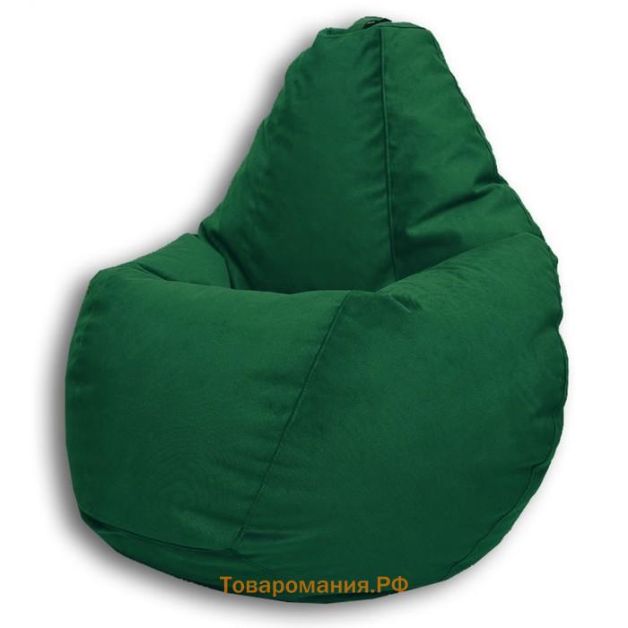 Кресло-мешок «Груша» Позитив Карат, размер XXL, диаметр 105 см, высота 130 см, велюр, цвет зелёный