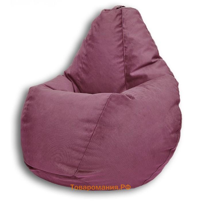 Кресло-мешок «Груша» Позитив Liberty, размер L, диаметр 80 см, высота 100 см, велюр, цвет розовый