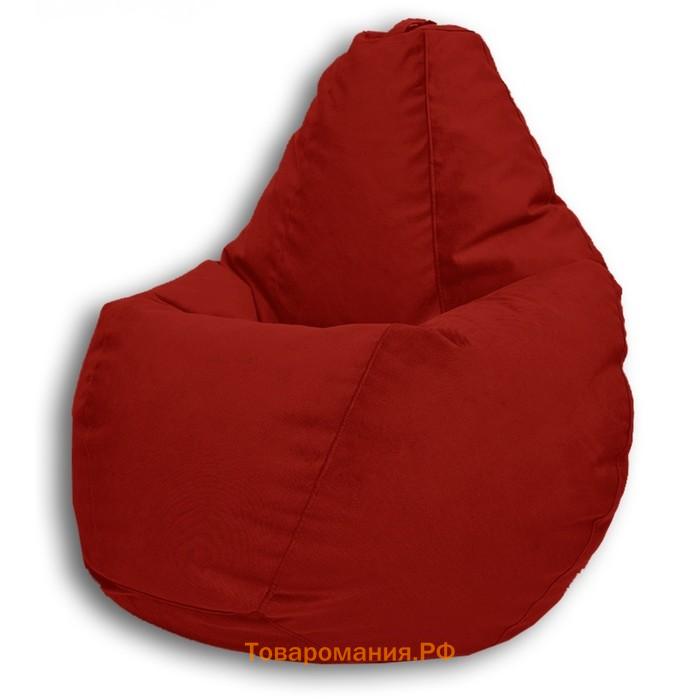 Кресло-мешок «Груша» Позитив Lovely, размер M, диаметр 70 см, высота 90 см, велюр, цвет алый