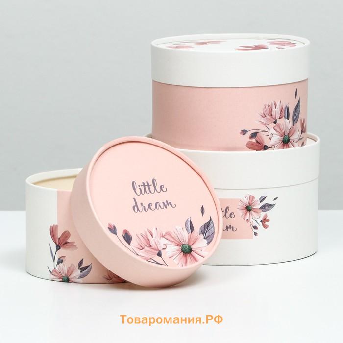 Набор шляпных коробок 3 в 1 "Little dream", завальцованная, 16 х 10, 14 х 9, 13 х 8,5 см